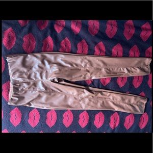 Brown Leather Pants w/ zipper on the hip